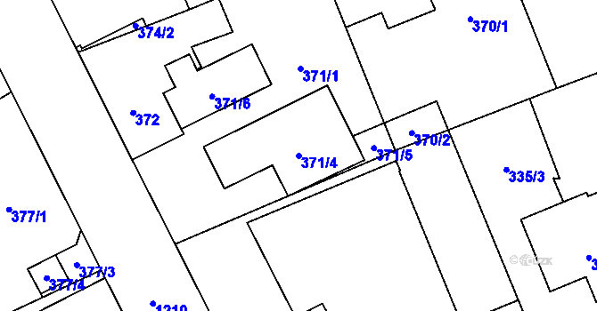 Parcela st. 371/4 v KÚ Vítkovice, Katastrální mapa