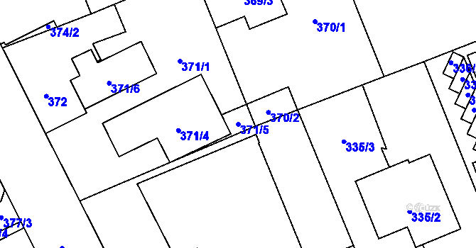 Parcela st. 371/5 v KÚ Vítkovice, Katastrální mapa