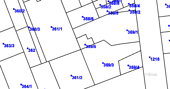 Parcela st. 359/5 v KÚ Vítkovice, Katastrální mapa