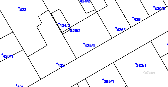 Parcela st. 425/1 v KÚ Vítkovice, Katastrální mapa