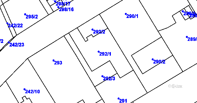 Parcela st. 292/1 v KÚ Vítkovice, Katastrální mapa