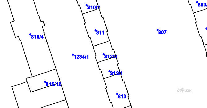 Parcela st. 812/3 v KÚ Vítkovice, Katastrální mapa