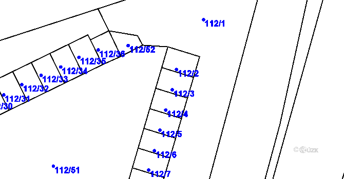 Parcela st. 112/3 v KÚ Vítkovice, Katastrální mapa
