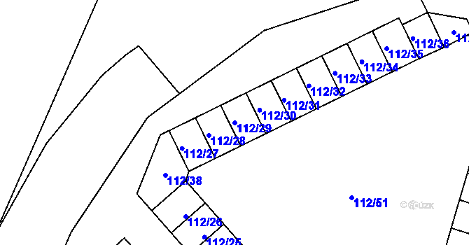 Parcela st. 112/29 v KÚ Vítkovice, Katastrální mapa