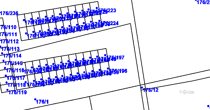 Parcela st. 176/197 v KÚ Vítkovice, Katastrální mapa