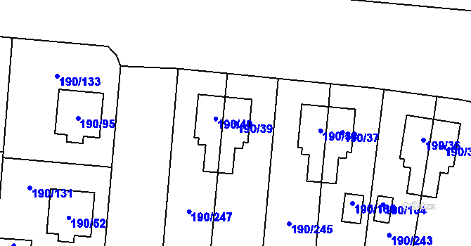 Parcela st. 190/39 v KÚ Vítkovice, Katastrální mapa