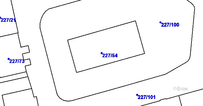 Parcela st. 227/54 v KÚ Vítkovice, Katastrální mapa