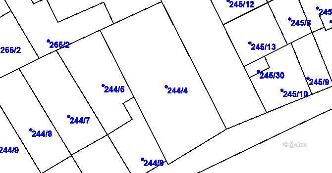 Parcela st. 244/4 v KÚ Vítkovice, Katastrální mapa
