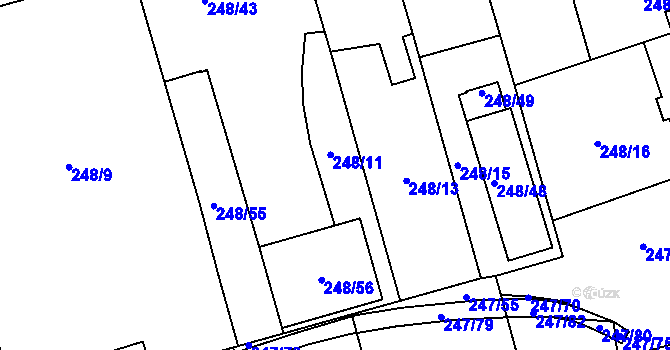 Parcela st. 248/11 v KÚ Vítkovice, Katastrální mapa