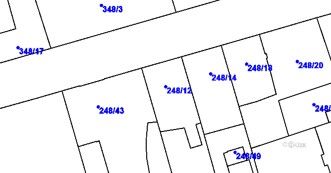 Parcela st. 248/12 v KÚ Vítkovice, Katastrální mapa