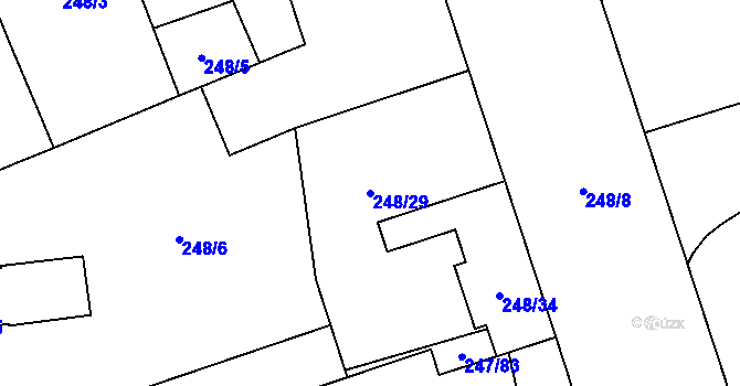 Parcela st. 248/29 v KÚ Vítkovice, Katastrální mapa