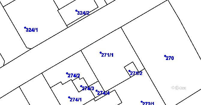 Parcela st. 271/1 v KÚ Vítkovice, Katastrální mapa