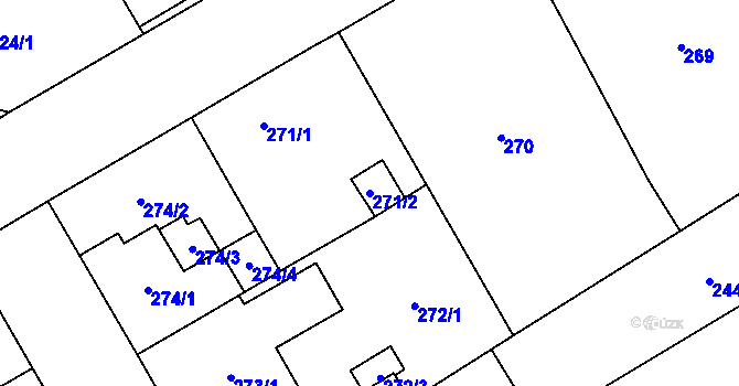 Parcela st. 271/2 v KÚ Vítkovice, Katastrální mapa
