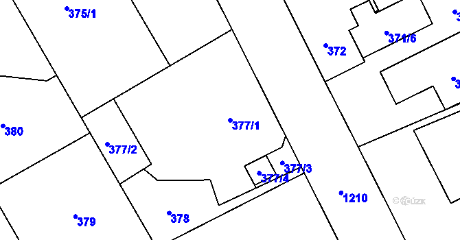 Parcela st. 377/1 v KÚ Vítkovice, Katastrální mapa