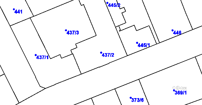 Parcela st. 437/2 v KÚ Vítkovice, Katastrální mapa