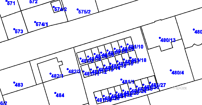 Parcela st. 481/6 v KÚ Vítkovice, Katastrální mapa