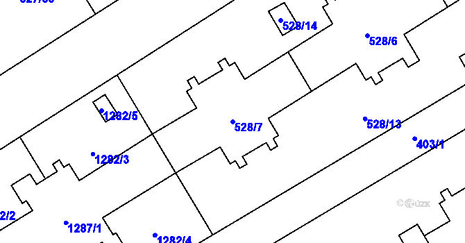 Parcela st. 528/7 v KÚ Vítkovice, Katastrální mapa