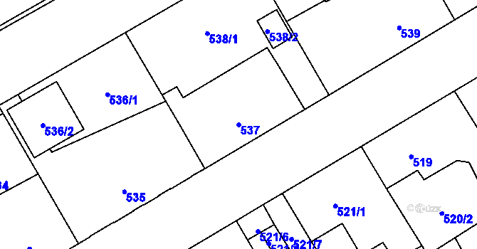 Parcela st. 537 v KÚ Vítkovice, Katastrální mapa