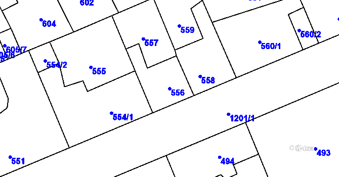 Parcela st. 556 v KÚ Vítkovice, Katastrální mapa