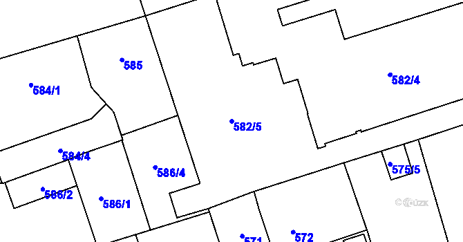 Parcela st. 582/5 v KÚ Vítkovice, Katastrální mapa
