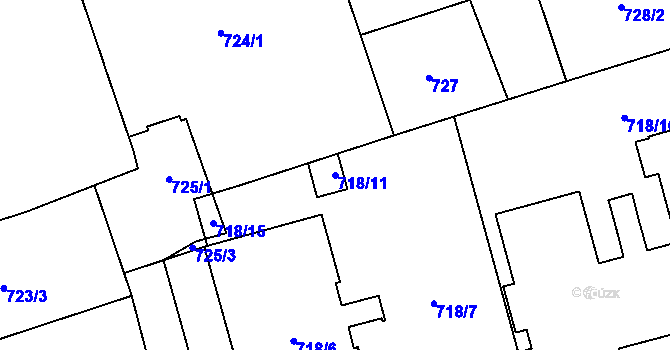 Parcela st. 718/11 v KÚ Vítkovice, Katastrální mapa