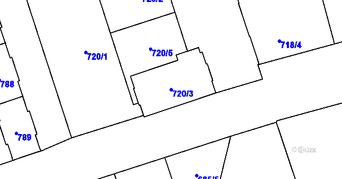 Parcela st. 720/3 v KÚ Vítkovice, Katastrální mapa