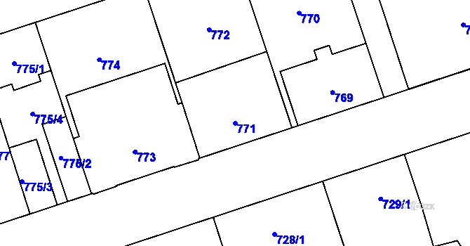 Parcela st. 771 v KÚ Vítkovice, Katastrální mapa