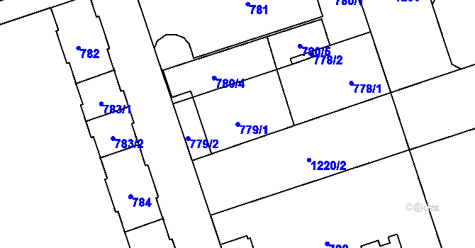 Parcela st. 779/1 v KÚ Vítkovice, Katastrální mapa