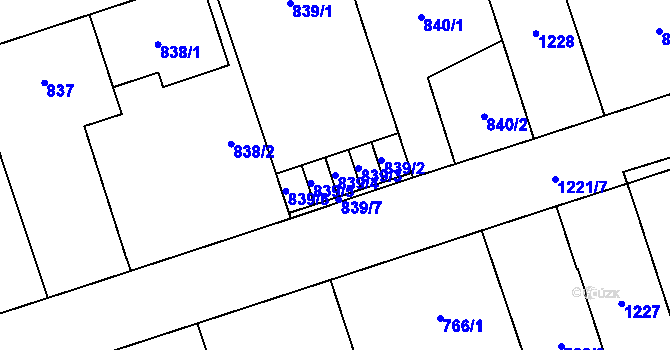 Parcela st. 839/4 v KÚ Vítkovice, Katastrální mapa