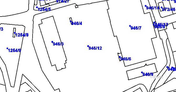 Parcela st. 946/12 v KÚ Vítkovice, Katastrální mapa