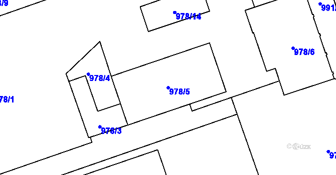 Parcela st. 978/5 v KÚ Vítkovice, Katastrální mapa