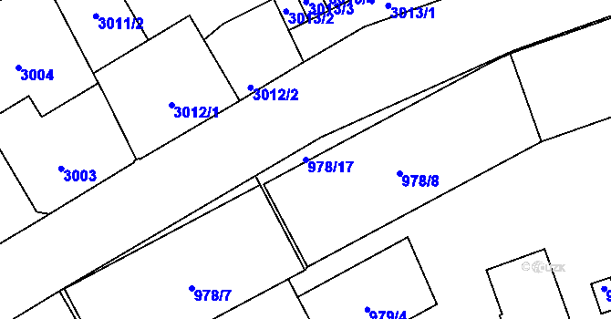Parcela st. 978/17 v KÚ Vítkovice, Katastrální mapa