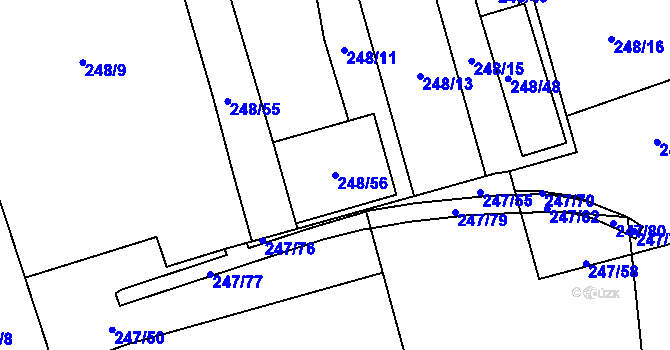 Parcela st. 248/56 v KÚ Vítkovice, Katastrální mapa