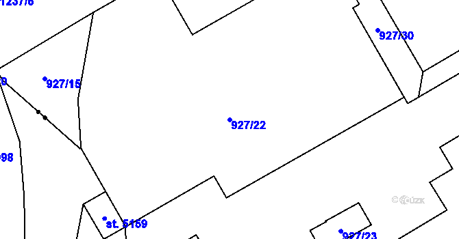 Parcela st. 927/22 v KÚ Vítkovice, Katastrální mapa