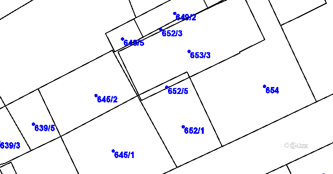 Parcela st. 652/5 v KÚ Vítkovice, Katastrální mapa