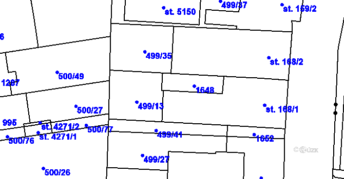 Parcela st. 168/12 v KÚ Zábřeh-VŽ, Katastrální mapa