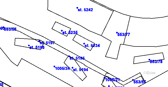 Parcela st. 5234 v KÚ Zábřeh-VŽ, Katastrální mapa