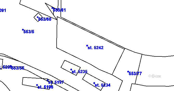 Parcela st. 5242 v KÚ Zábřeh-VŽ, Katastrální mapa