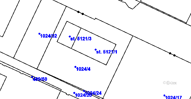 Parcela st. 5121/1 v KÚ Zábřeh-VŽ, Katastrální mapa