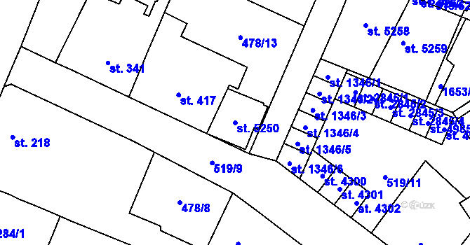 Parcela st. 5250 v KÚ Zábřeh-VŽ, Katastrální mapa