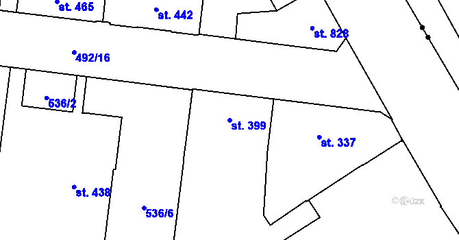 Parcela st. 399 v KÚ Zábřeh-VŽ, Katastrální mapa