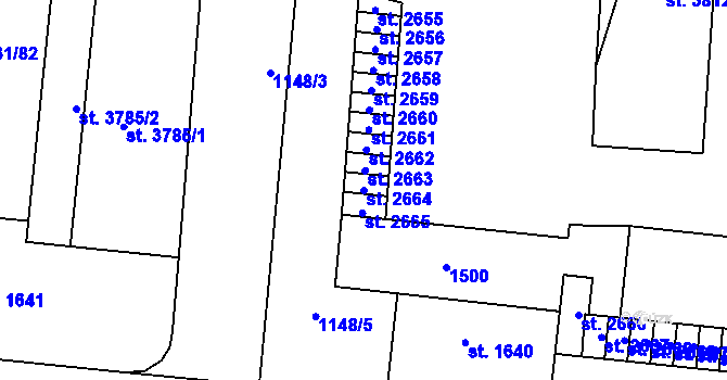 Parcela st. 2664 v KÚ Zábřeh-VŽ, Katastrální mapa