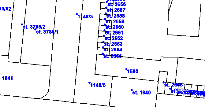 Parcela st. 2665 v KÚ Zábřeh-VŽ, Katastrální mapa