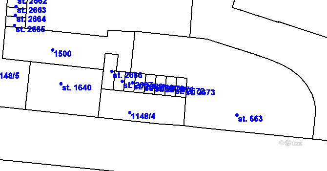 Parcela st. 2671 v KÚ Zábřeh-VŽ, Katastrální mapa