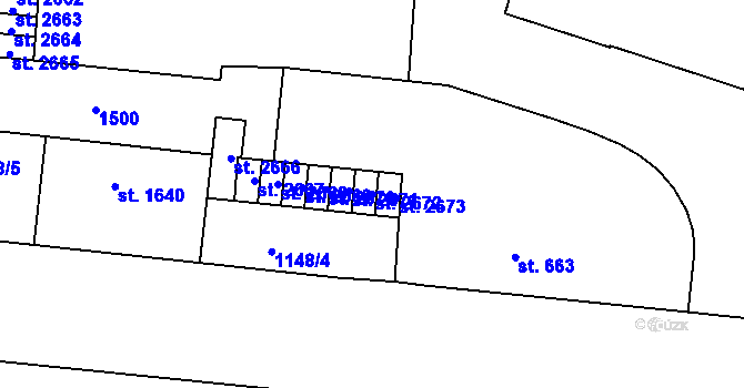 Parcela st. 2672 v KÚ Zábřeh-VŽ, Katastrální mapa