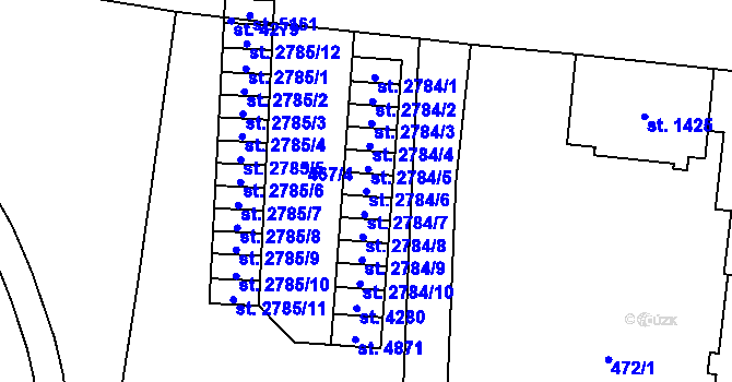 Parcela st. 2784/6 v KÚ Zábřeh-VŽ, Katastrální mapa
