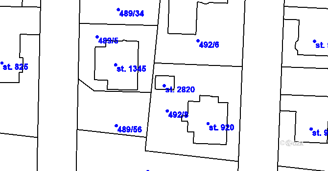 Parcela st. 2820 v KÚ Zábřeh-VŽ, Katastrální mapa
