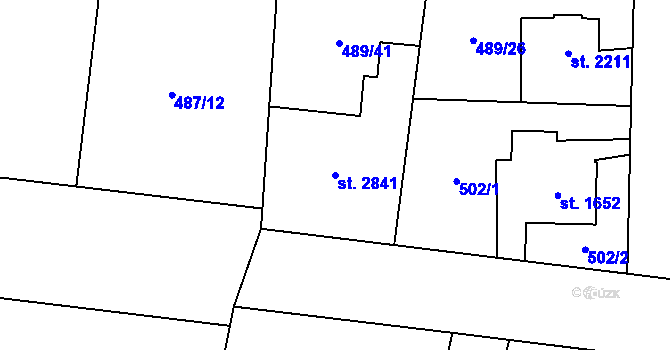Parcela st. 2841 v KÚ Zábřeh-VŽ, Katastrální mapa