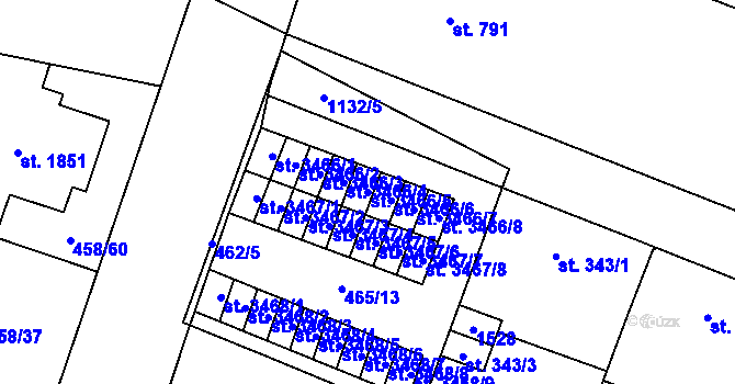 Parcela st. 3466/5 v KÚ Zábřeh-VŽ, Katastrální mapa