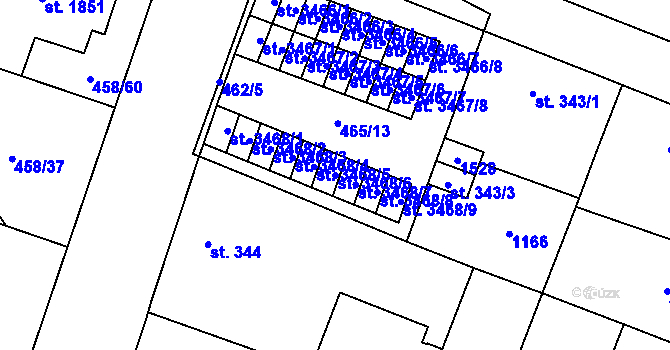 Parcela st. 3468/6 v KÚ Zábřeh-VŽ, Katastrální mapa